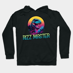 Rizz Master Streetwise Slang - Funny Cool Kids Dinosaur Statement Novelty Graphic Tee Hoodie